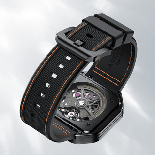 AGELOCER Original Volcano Series Men's Skeleton Mechanical Watch Blue