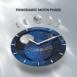 AGELOCER Original Astronomer Series Men Automatic Mechanical Watches Galaxy Silver