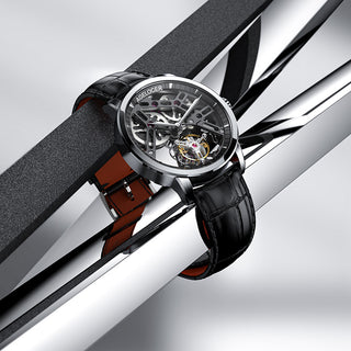 AGELOCER Original Skeleton Free-sprung  Balance Flying Tourbillon Manual Winding Tourbillon Watch(US Warehouse)