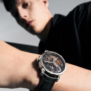 AGELOCER Original Skeleton Free-sprung  Balance Flying Tourbillon Manual Winding Tourbillon Watch(US Warehouse)