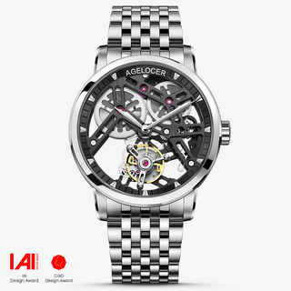 AGELOCER Original Free-sprung  Flying Tourbillon Mechanical Watch Steel