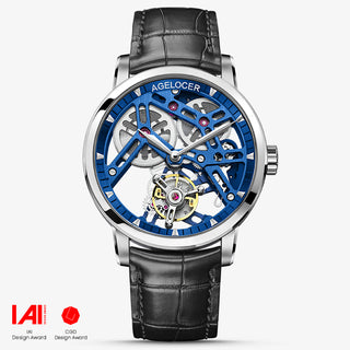 AGELOCER Original Skeleton Free-sprung  Balance Flying Tourbillon Manual Winding Tourbillon Watch(US Warehouse)