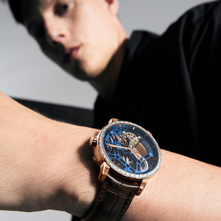 AGELOCER Original Luxury Free-sprung Balance Flying Tourbillon Watch-Zircon Version