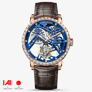 AGELOCER Original Luxury Free-sprung Balance Flying Tourbillon Watch-Zircon Version