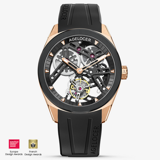 AGELOCER Original Tourbillon Series Skeleton Manual Winding Mechanical Men Watch- Ceramic Bezel Edition