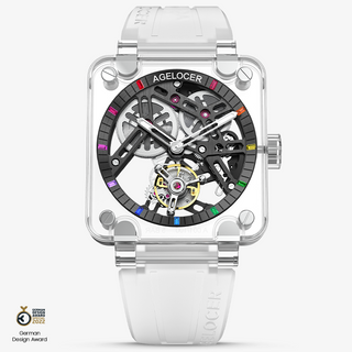 AGELOCER Original Tourbillon Series Limited Edition Sapphire Mechanical Skeleton Watches For Men